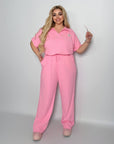 Ribbed knit set с cotton, spandex и polyester, изображение на комфортен и стиlinen комплект за ежедневна употреба.