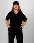 Ribbed knit set със cmес от cotton, spandex и polyester, подходящ за ежедневна обличане.