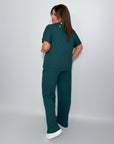 Ribbed knit set с cotton, spandex и polyester, подходящ за комфорт и стил.