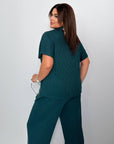 Ribbed knit set с cotton, spandex и polyester, уup toбен и стиlinen за ежедневна носия.