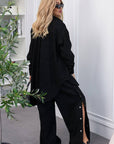 Velvet set with wide-leg trousers - Twiggy Shop