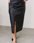 Midi skirt made of faux leather - Twiggy Shop