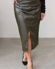 Midi skirt made of faux leather - Twiggy Shop