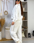 Fleece set with stripes in polyester and elastane, image IMG_8386.