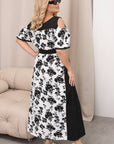 Цветна Floral midi dress от polyester, подходяща за летни и ежедневни тоалети, с изящен дизайн и флиртуващ стил.