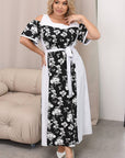 Floral midi dress от polyester, с ярки флорални мотиви, подходяща за летни и пролетни дни.