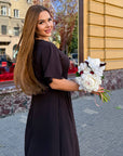 Long crepe dress