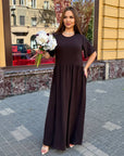 Long crepe dress