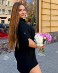 Short muslin shirt dress