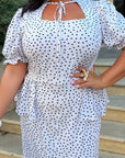 Long Dress with Detachable Peplum Belt