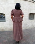Long Dress with Detachable Peplum Belt