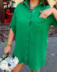 Short muslin shirt dress