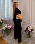 Linen blend blouse and trousers set