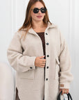 Short astrakhan blazer-style coat