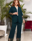 Комплект blazer и pants с флок детайли, polyester, viscose и lycra, уup toбен и стиlinen за ежедневна употреба.