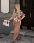 Printed blouse set