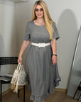 Loose-fit dress with ruffles