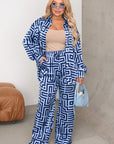 Printed shirt and pants set с polyester и cotton, стиlinen и уup toбен за ежедневна носия.