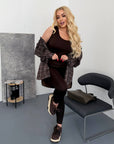 Tank Top, Leggings and Plaid Shirt Set
