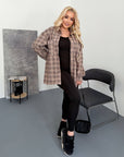 Tank Top, Leggings and Plaid Shirt Set