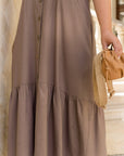 Linen midi dress with a belt - Twiggy Shop
