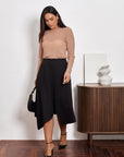 Asymmetric Midi Skirt