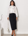 Below-the-Knee Pencil Skirt