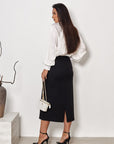 Below-the-Knee Pencil Skirt