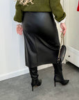 Midi skirt made of faux leather - Twiggy Shop