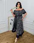 Long soft dress with ruffles