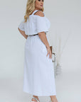 Linen dress with belt