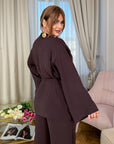 Loose-fit set от linen и polyester, подходящ за летни ежедневни облекла, с лек и уup toбен дизайн.
