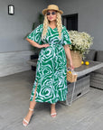 Midi dress with belt