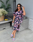 Midi dress with belt