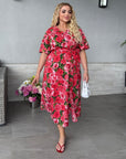 Midi dress with belt