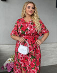 Midi dress with belt