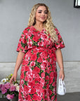 Midi dress with belt