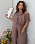 Комплект от памучна Fabric с волан, White цвят, изработен от 70% cotton и 30% polyester, за комфорт и стил.