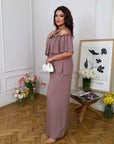 Комплект от памучна Fabric с волан, Composition 70% cotton и 30% polyester, с краGrey дизайн и деликатни детайли.
