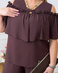 Комплект от памучна Fabric с волан, Composition 70% cotton и 30% polyester, изображение на изображението.