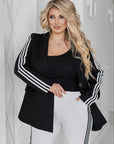 Делови комплект с принт и камъни, polyester, lycra и nylon, стиlinen и елегантен за делови случаи.