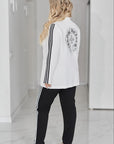 Business set with stone embellishments print , polyester и lycra, подходящ за елегантен стил, изображение на моден комплект.
