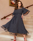 Polka dot dress with mesh - Twiggy Shop
