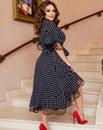 Polka dot dress with mesh - Twiggy Shop