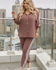 Комплект риза и pants от cotton и polyester, Whiteо и Greyо, стилно облекло, подходящо за ежедневна употреба.