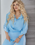 Shirt and pants set с памучна Fabric, подходящ за ежедневна носия, в изображението.