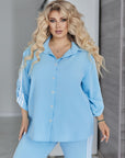 Shirt and pants set от cotton и polyester, с elastane за комфорт, в изображението.