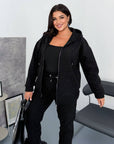 Fleece-lined set with rhinestones, containing 60% cotton, 35% polyester and 5% elastane, shown in the image.