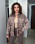 Suede set with a plaid shirt - Twiggy Shop