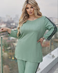 Ribbed fabric set with stripes , polyester и lycra, подходящ за ежедневна носия, цветове и дизайн с linen ти.